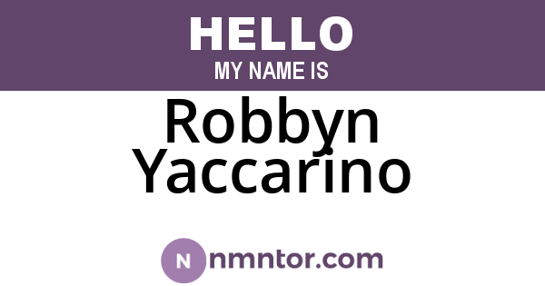 Robbyn Yaccarino