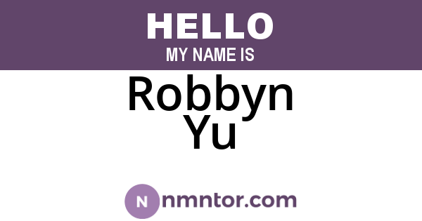 Robbyn Yu