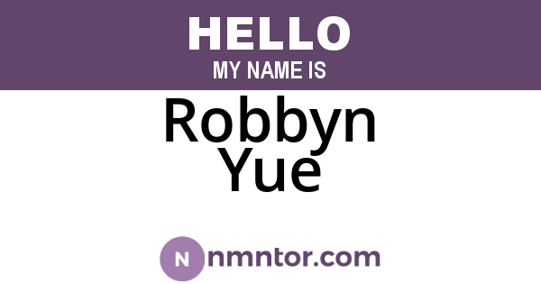 Robbyn Yue