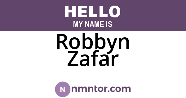 Robbyn Zafar
