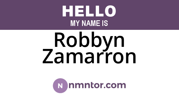 Robbyn Zamarron
