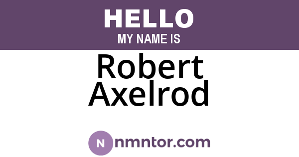 Robert Axelrod