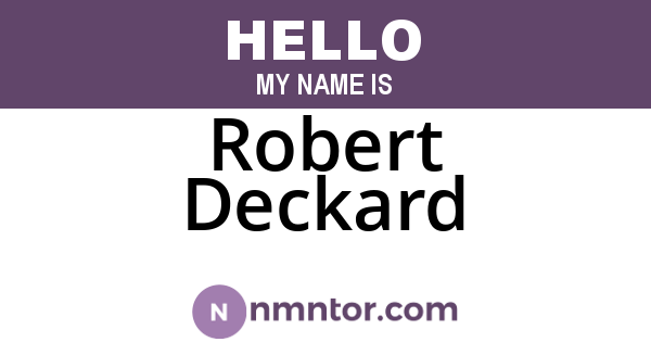Robert Deckard