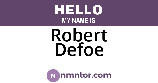 Robert Defoe