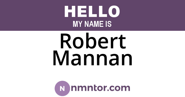 Robert Mannan