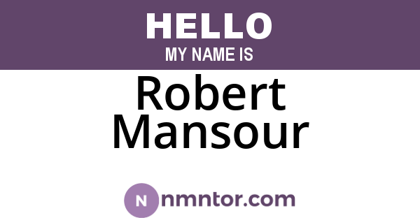 Robert Mansour