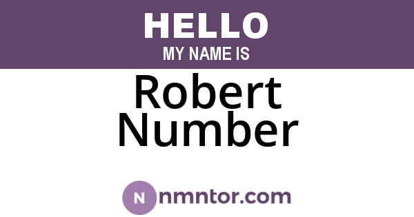 Robert Number