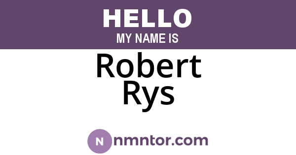 Robert Rys
