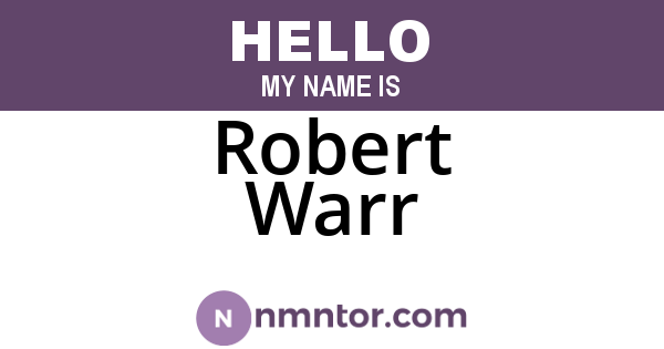 Robert Warr