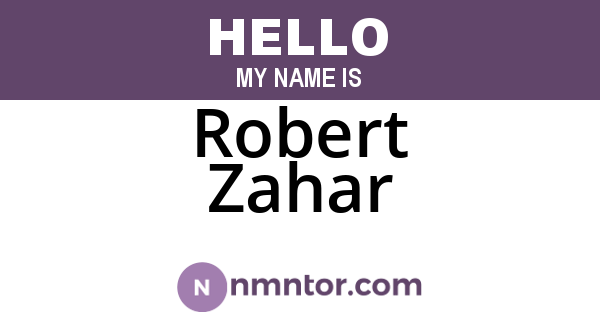 Robert Zahar