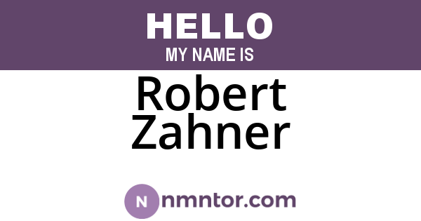 Robert Zahner