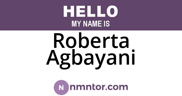 Roberta Agbayani