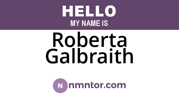 Roberta Galbraith