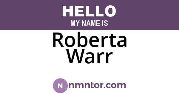 Roberta Warr