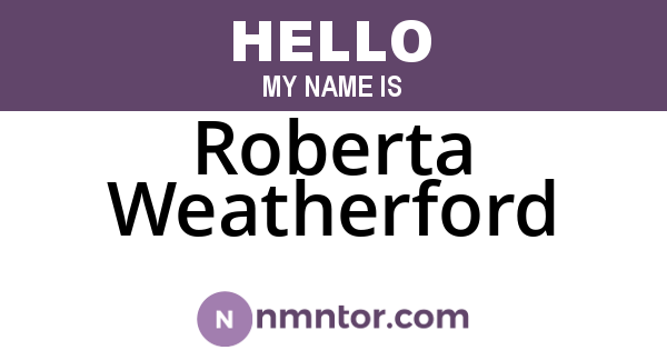 Roberta Weatherford