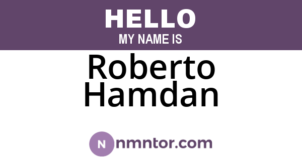 Roberto Hamdan