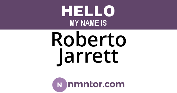 Roberto Jarrett