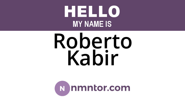 Roberto Kabir