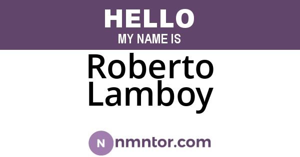 Roberto Lamboy
