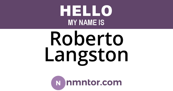 Roberto Langston