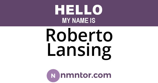 Roberto Lansing