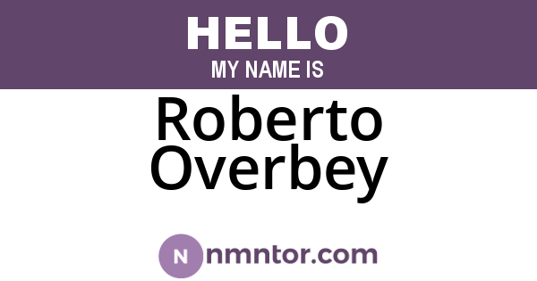 Roberto Overbey