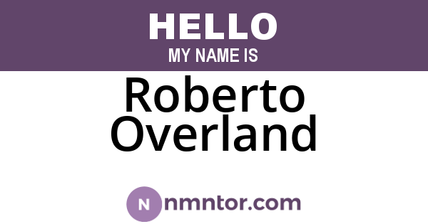 Roberto Overland