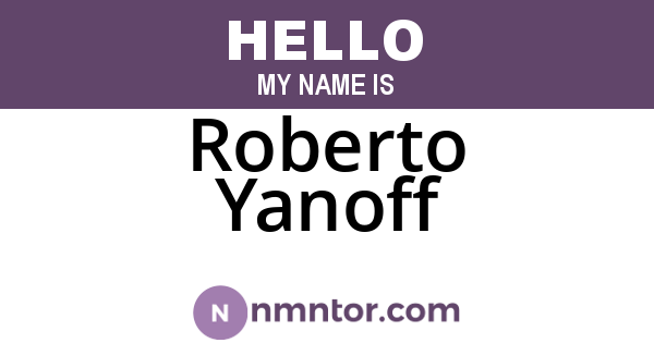 Roberto Yanoff
