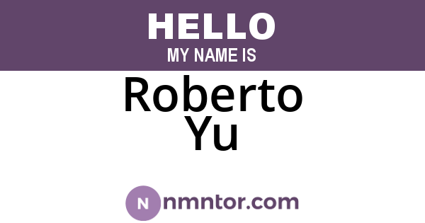 Roberto Yu