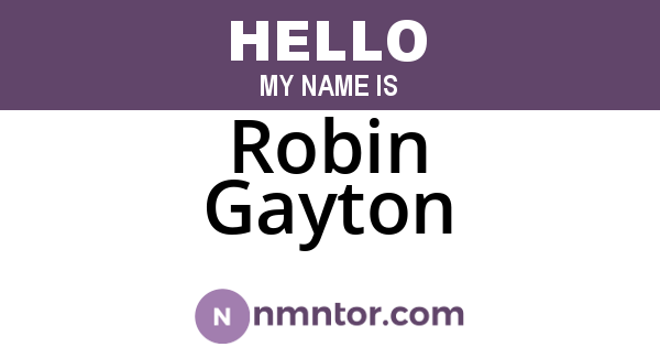 Robin Gayton
