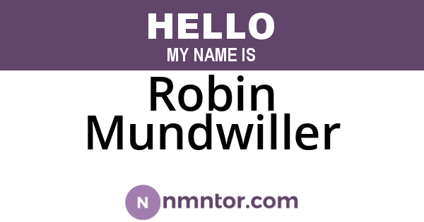 Robin Mundwiller