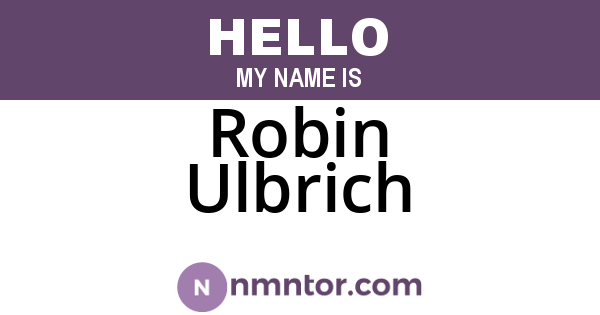 Robin Ulbrich