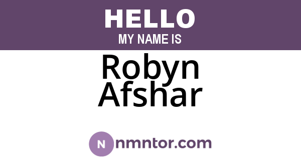 Robyn Afshar