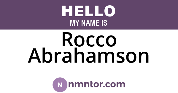 Rocco Abrahamson