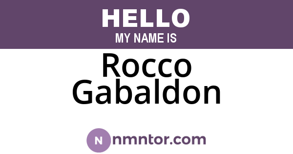 Rocco Gabaldon