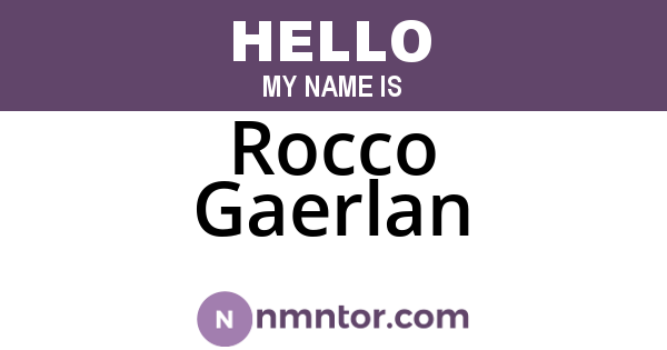 Rocco Gaerlan