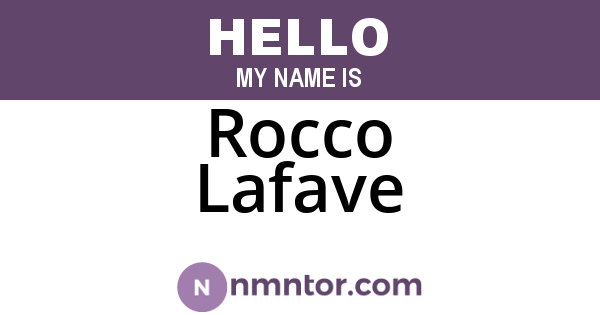 Rocco Lafave