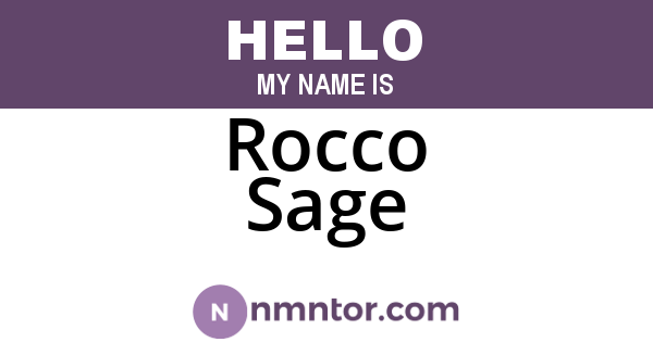 Rocco Sage