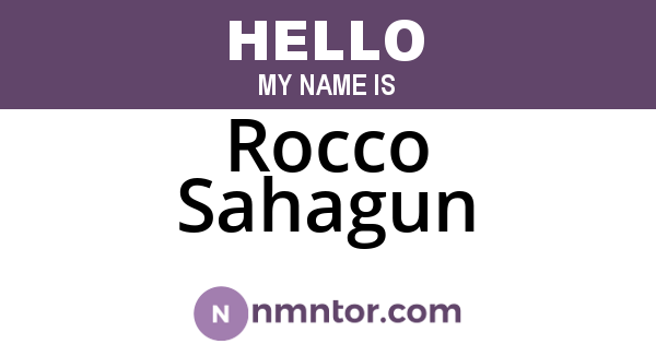 Rocco Sahagun