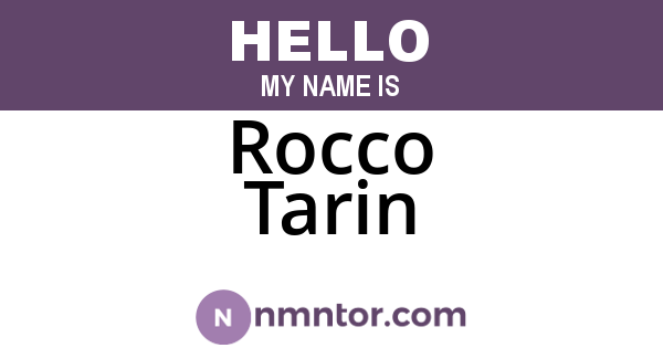 Rocco Tarin