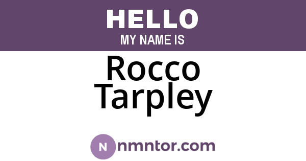 Rocco Tarpley