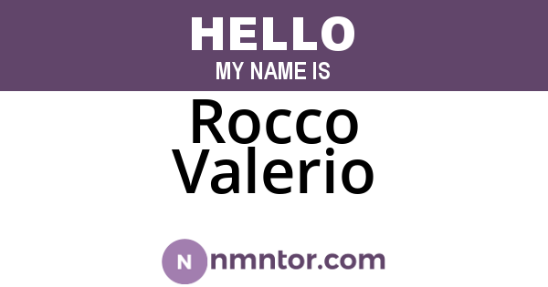 Rocco Valerio