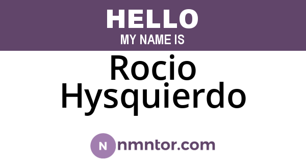 Rocio Hysquierdo