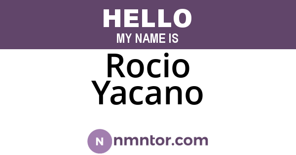 Rocio Yacano
