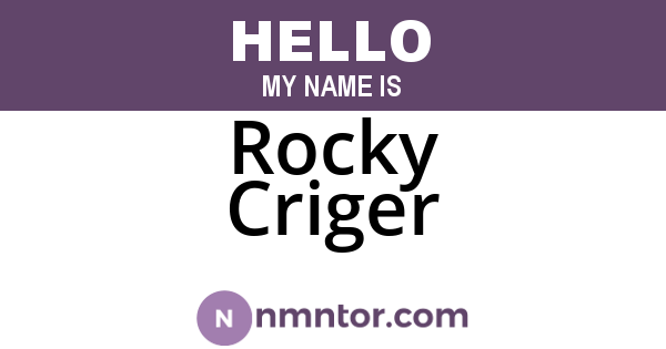 Rocky Criger