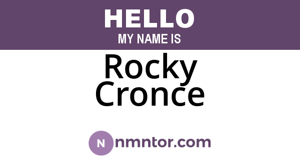Rocky Cronce