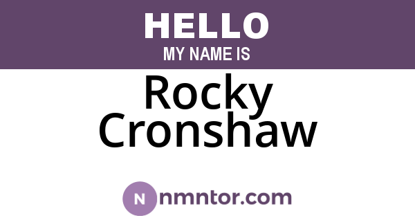 Rocky Cronshaw