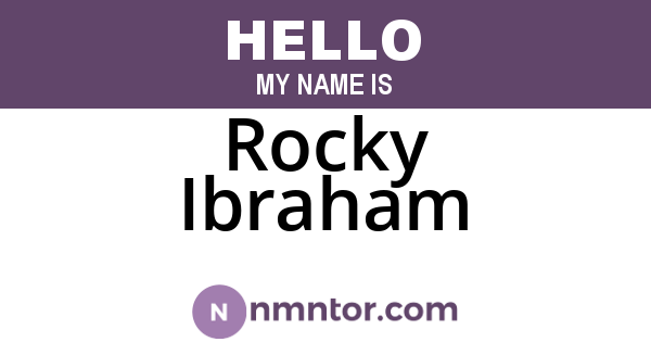 Rocky Ibraham