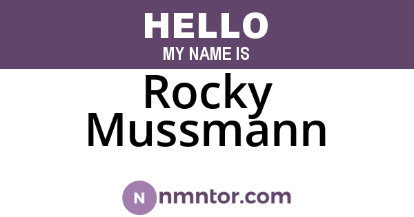 Rocky Mussmann