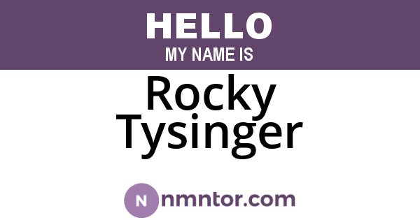Rocky Tysinger